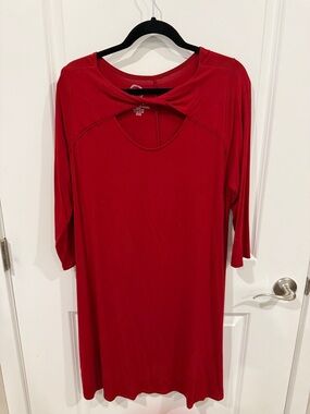 Red Women's Cutout Neck Dress - Unbranded